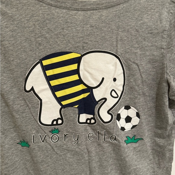 Ivory Ella Soccer Shirt, Medium Short Sleeve Shirt, Elephant Playing Soccer - Picture 4 of 13
